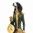 Statuette Dog habillé résine avec horloge - 44 cm 