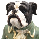 Statue chien élégant debout avec canne - 44 cm